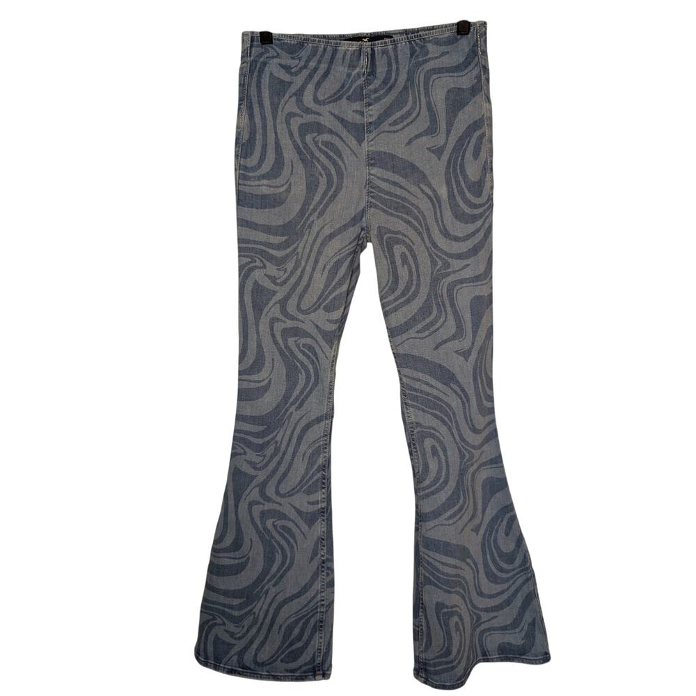 Hollister Ultra High Rise Marble Swirl Print Pull-On Women's Flare Jeans, Sz S